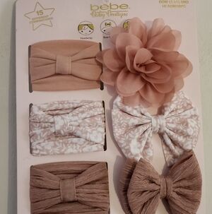 Bebe Baby Boutique 6-Piece Mix & Match Hair Bow & Headwrap Set